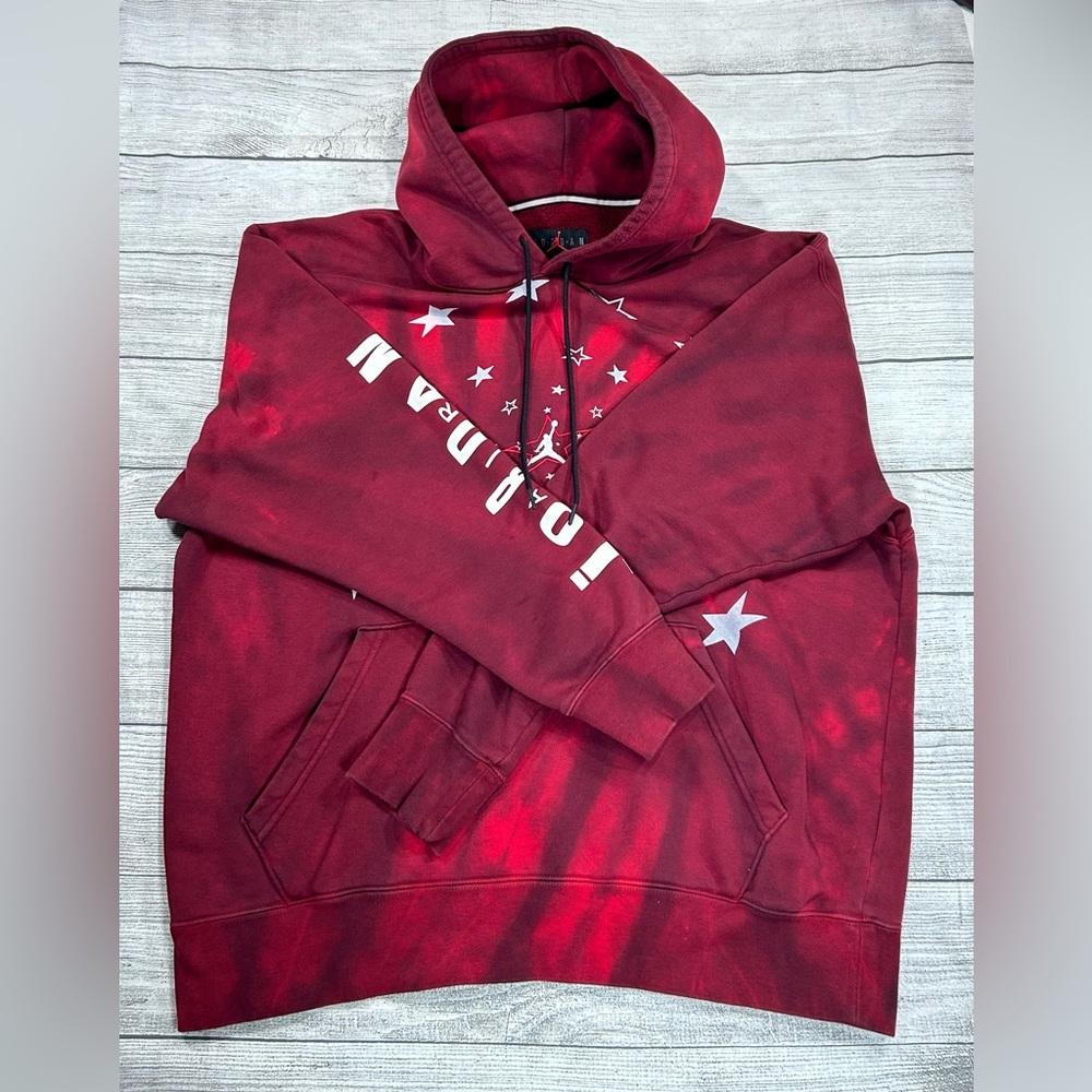 Nike Air Jordan Legacy Hoodie Men XLL Burgundy AJ6Carmine Graphic Fleece
